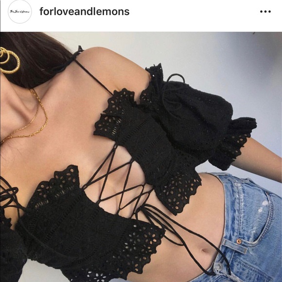 For Love And Lemons Tops - For Love and Lemons Eyelet Crop Top